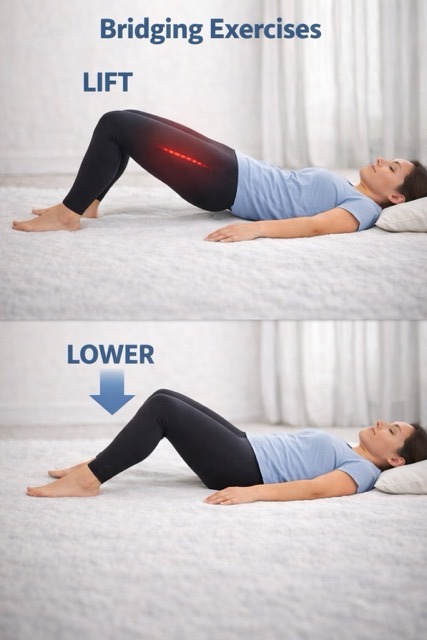 Bridging exercise steps