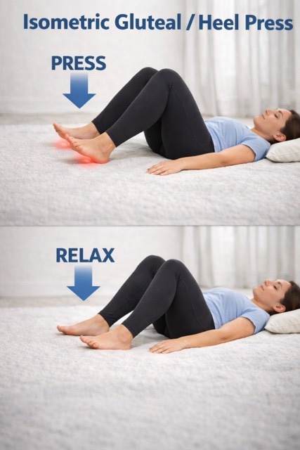 Glute and heel press exercise