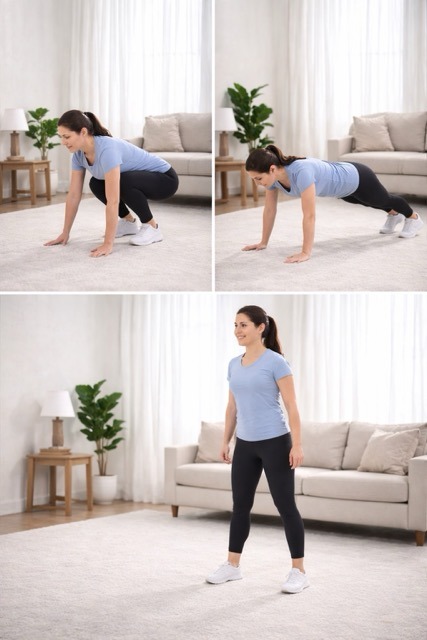 Modified squat thrust exercise
